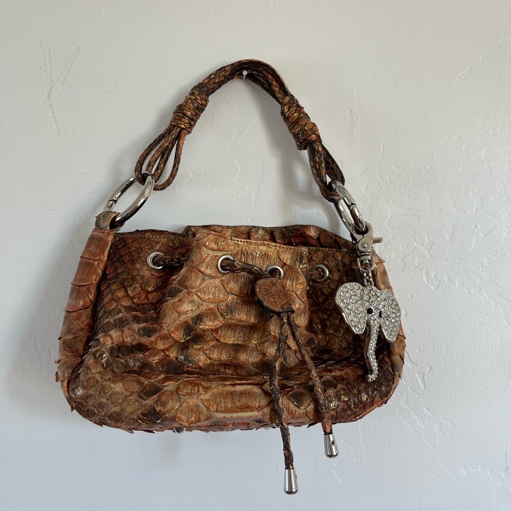 Retta Wolff Brown Textured Hobo Bag